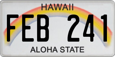 HI license plate FEB241