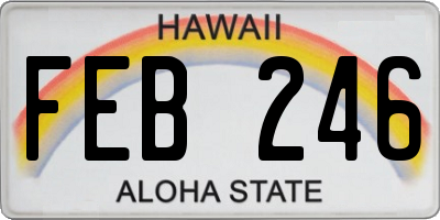 HI license plate FEB246