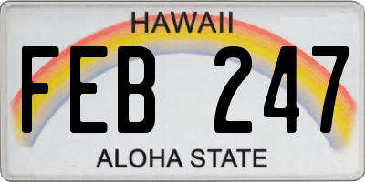 HI license plate FEB247