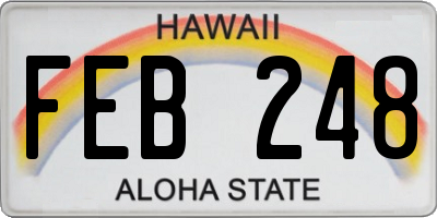 HI license plate FEB248