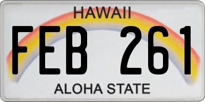 HI license plate FEB261