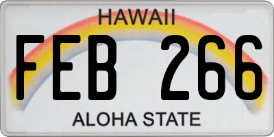 HI license plate FEB266