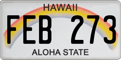 HI license plate FEB273