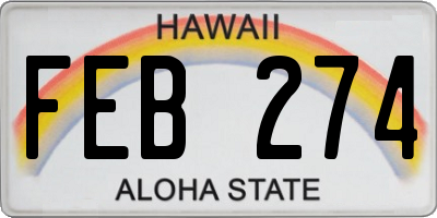 HI license plate FEB274