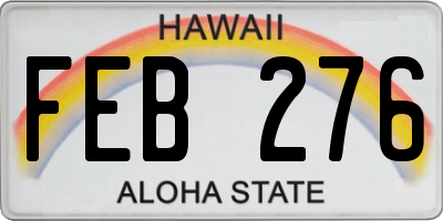 HI license plate FEB276