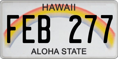 HI license plate FEB277