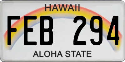 HI license plate FEB294
