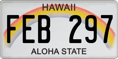 HI license plate FEB297