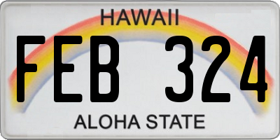 HI license plate FEB324