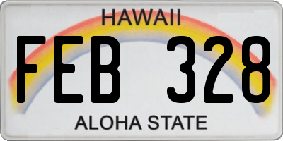 HI license plate FEB328