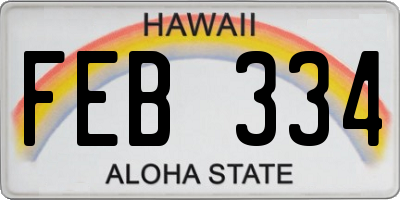 HI license plate FEB334