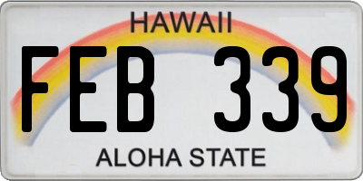 HI license plate FEB339