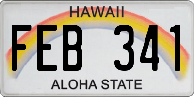 HI license plate FEB341