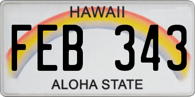 HI license plate FEB343