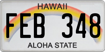 HI license plate FEB348