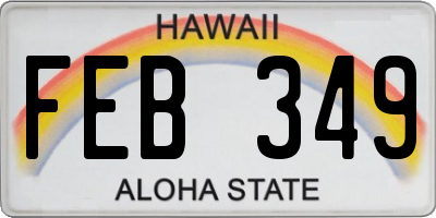 HI license plate FEB349