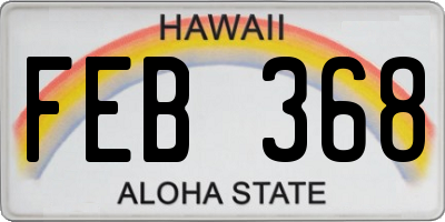 HI license plate FEB368