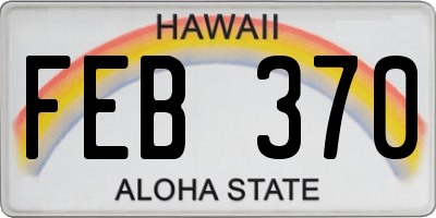 HI license plate FEB370