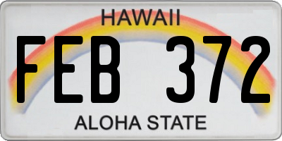 HI license plate FEB372