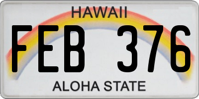 HI license plate FEB376