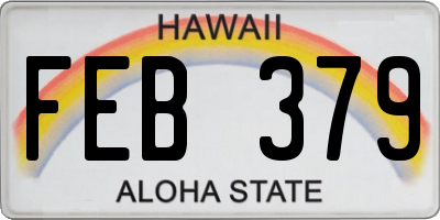 HI license plate FEB379