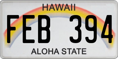 HI license plate FEB394