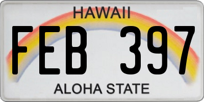 HI license plate FEB397
