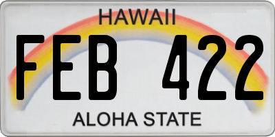 HI license plate FEB422
