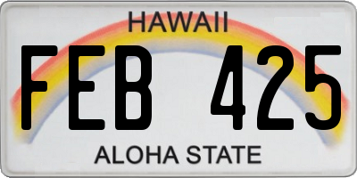 HI license plate FEB425