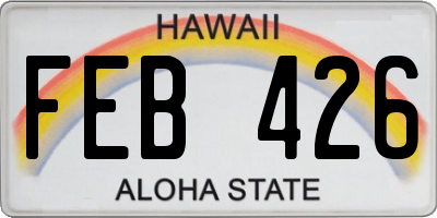 HI license plate FEB426