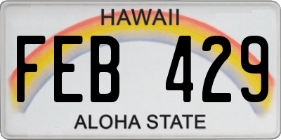 HI license plate FEB429
