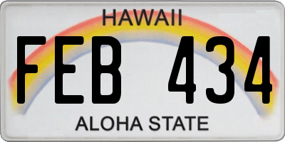 HI license plate FEB434