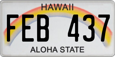 HI license plate FEB437