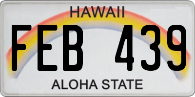 HI license plate FEB439