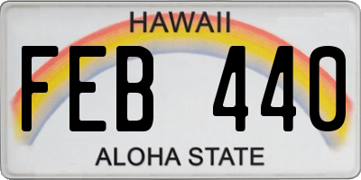 HI license plate FEB440