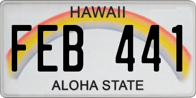 HI license plate FEB441