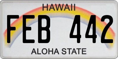 HI license plate FEB442