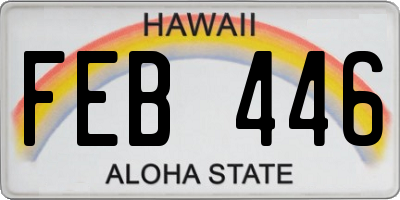 HI license plate FEB446