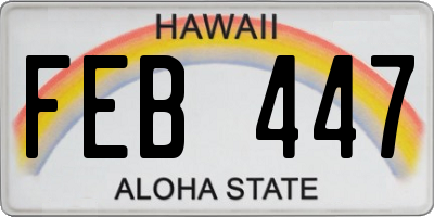 HI license plate FEB447