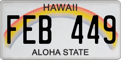 HI license plate FEB449