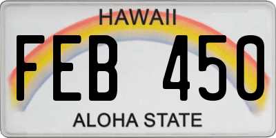 HI license plate FEB450