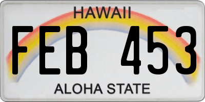 HI license plate FEB453