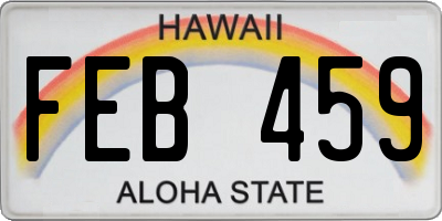 HI license plate FEB459