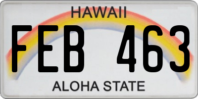 HI license plate FEB463