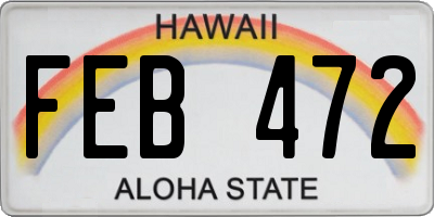 HI license plate FEB472