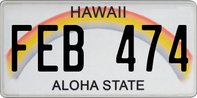 HI license plate FEB474