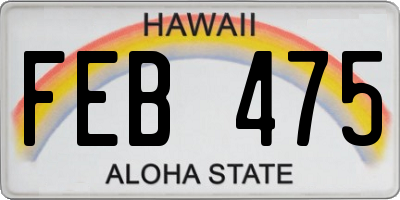 HI license plate FEB475