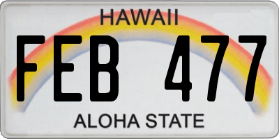 HI license plate FEB477