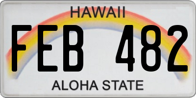 HI license plate FEB482