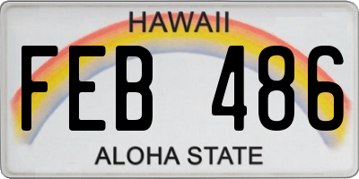 HI license plate FEB486